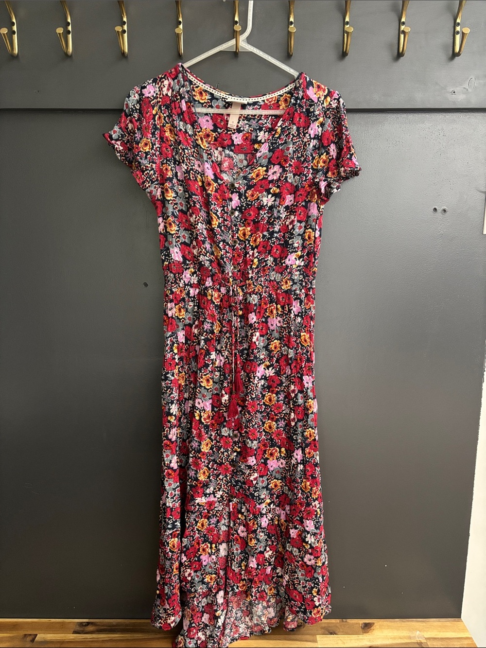 Knox Rose Bright Pink Floral Maxi Dress